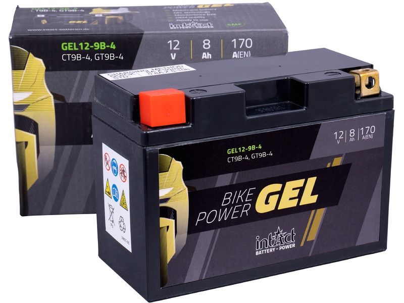 14265_1YPLmp6Yrachhh Intact GEL12-9B-4 GEL-Motorradbatterie ersetzt 509902008, YT9B-4 12V 8Ah