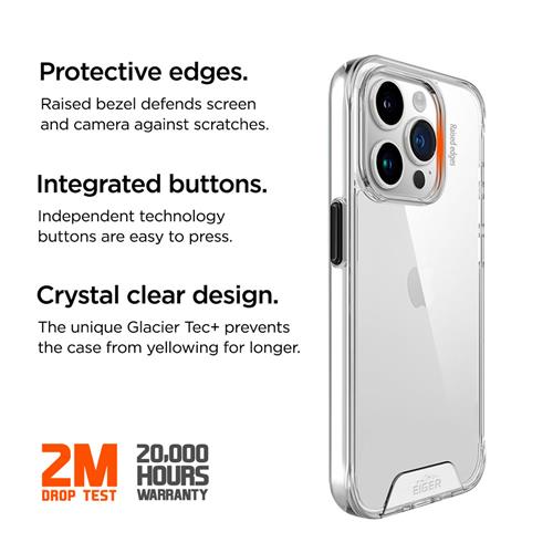 iPhone 15 Pro Max, étui Glacier transparent