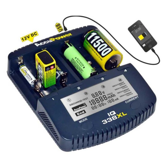 22712_0WSC1j1elQMoHc AccuPower IQ-338XL Chargeur universel Li-Ion, Ni-MH