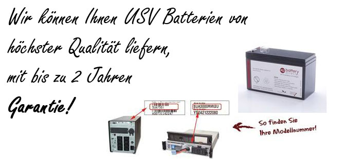 USV Batterien für APC - HP - Fujitsu - Powerware - IBM - Eaton / MGE
